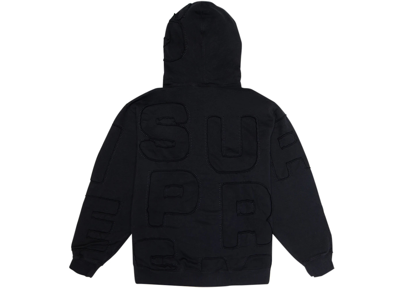 Supreme Cutout Letters Hooded Sweatshirt Black - 2