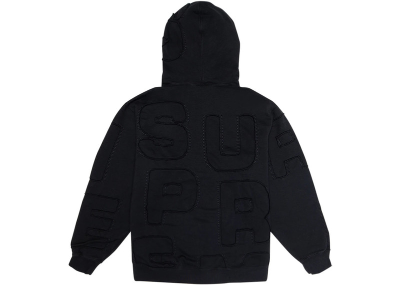 Supreme Supreme Cutout Letters Hooded Sweatshirt Black outlook