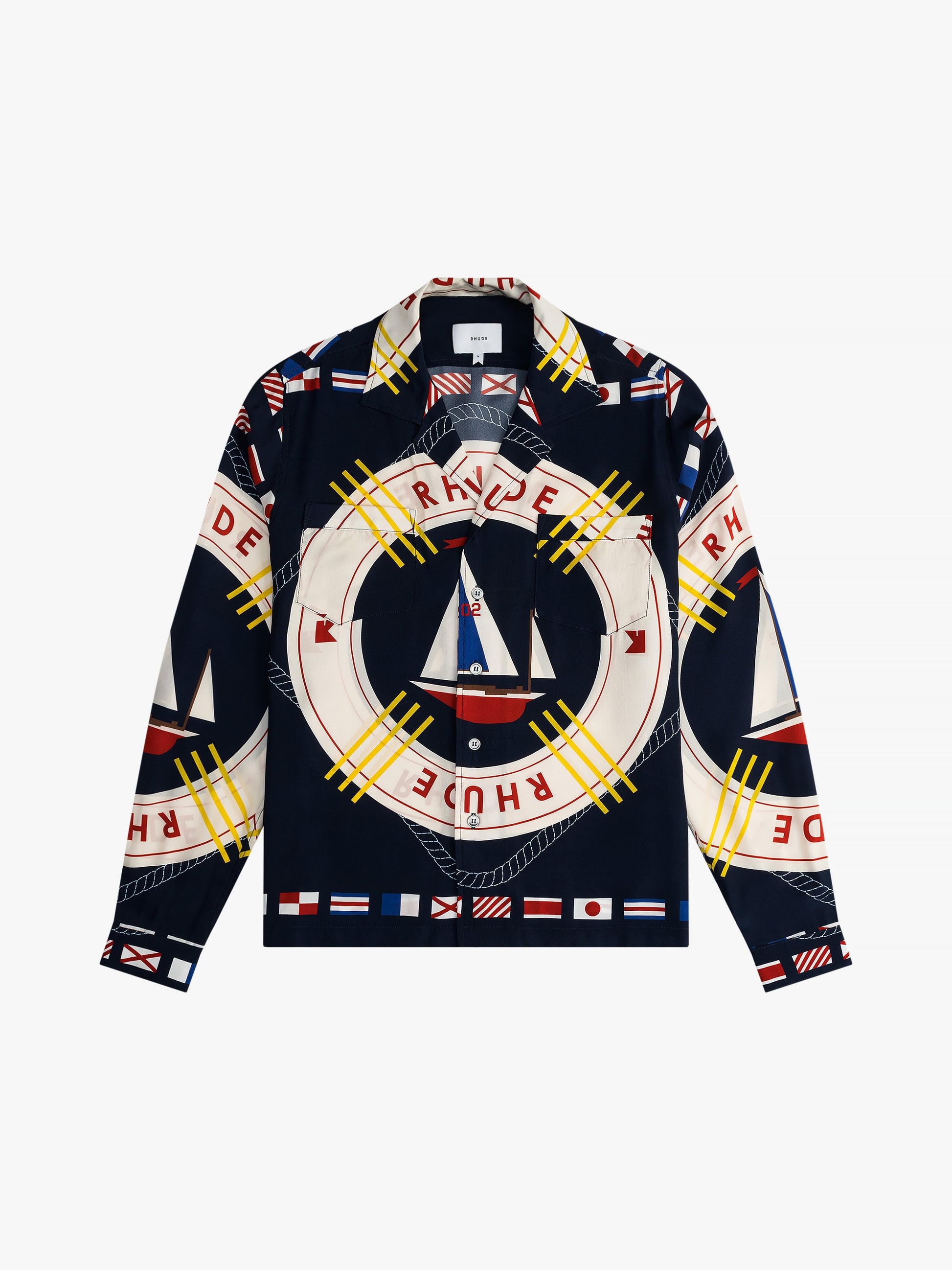 RHUDE FLAG SAIL LS SILK SHIRT - 1