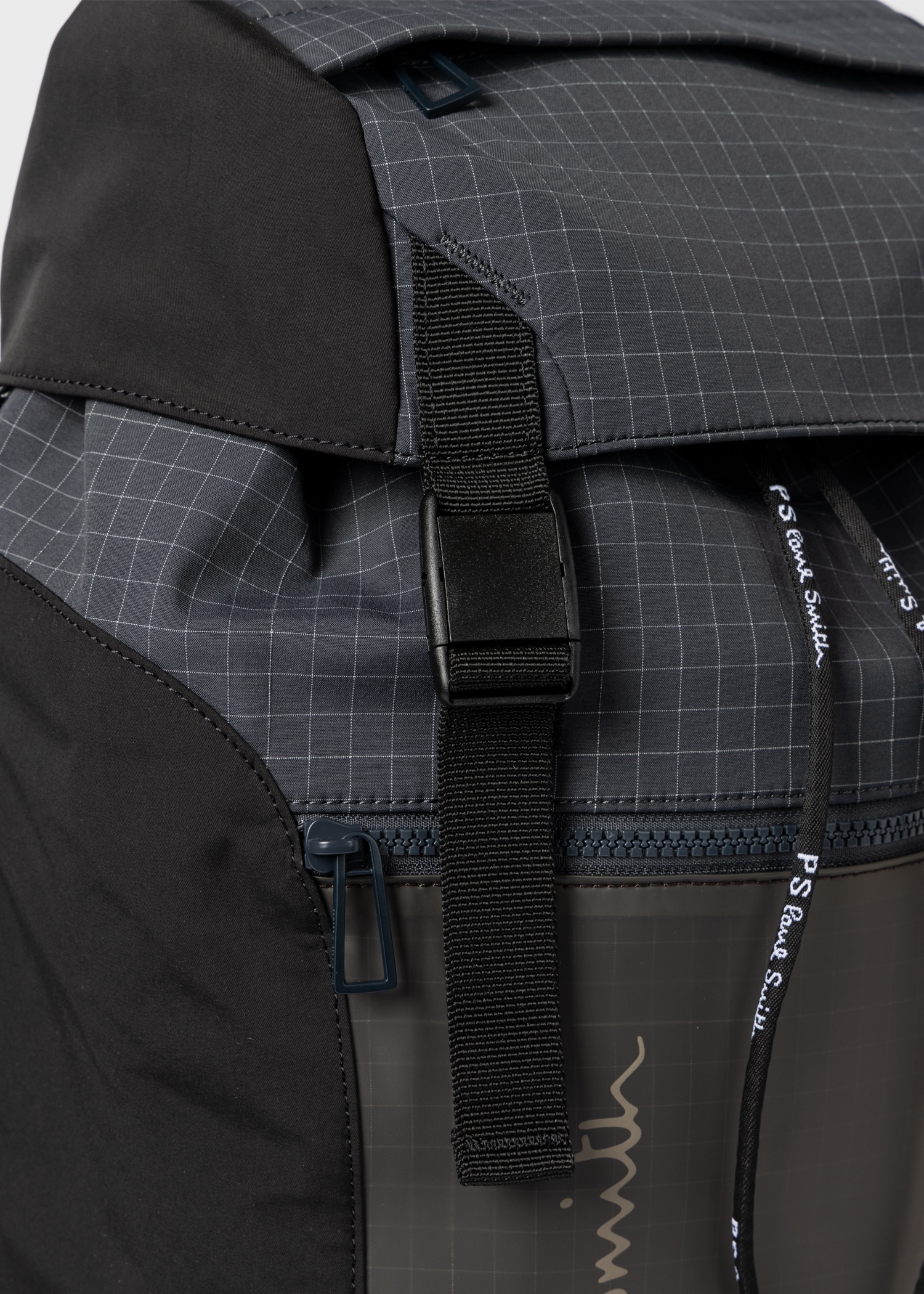Grey Reflective-Check Backpack - 3