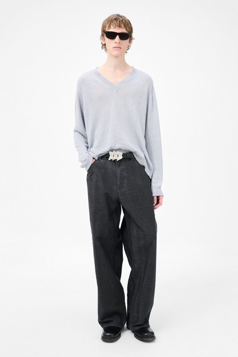 Our Legacy Rue V-Neck Powder Blue Cyclone Linen outlook