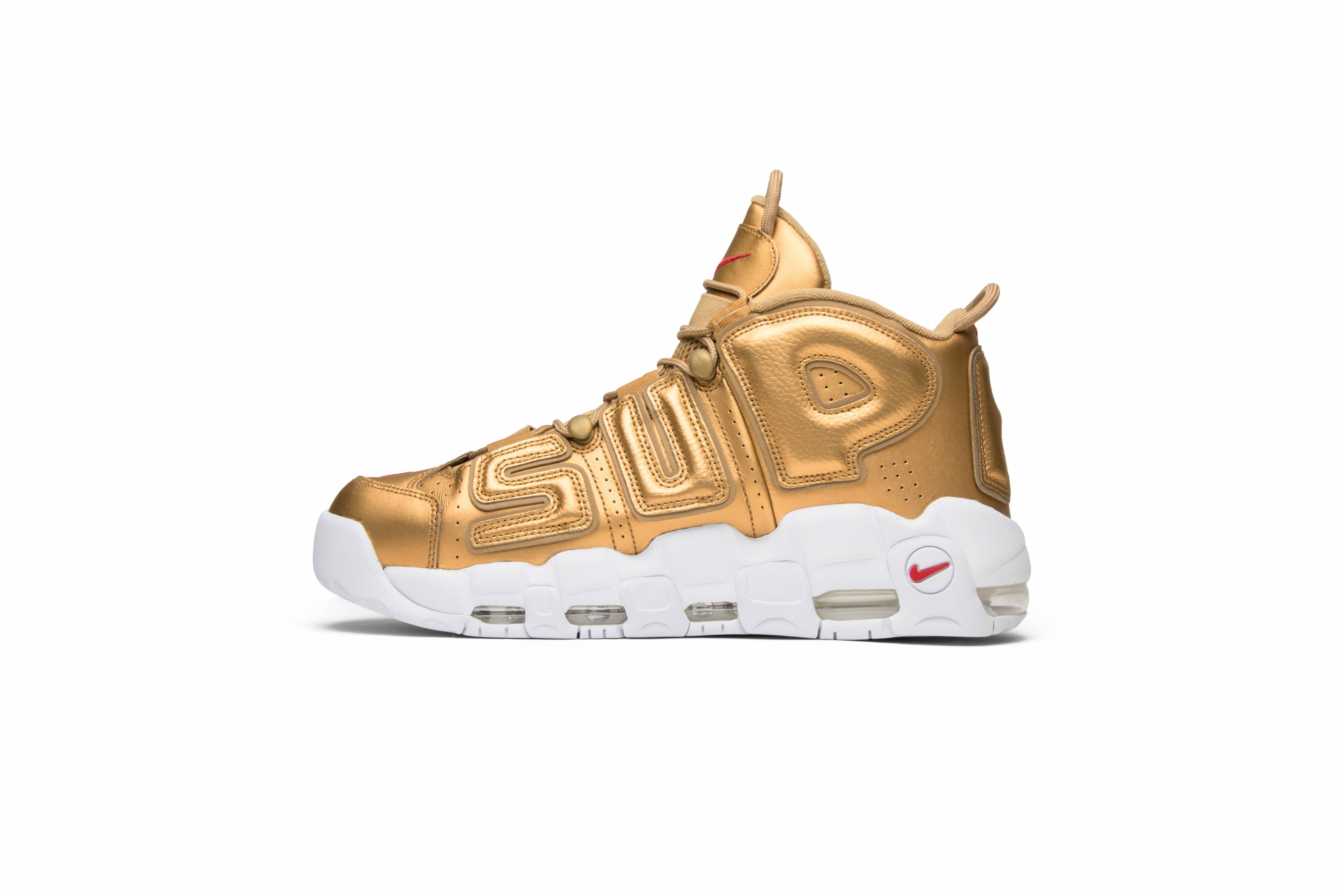 Supreme x Air More Uptempo 'Metallic Gold' - 3