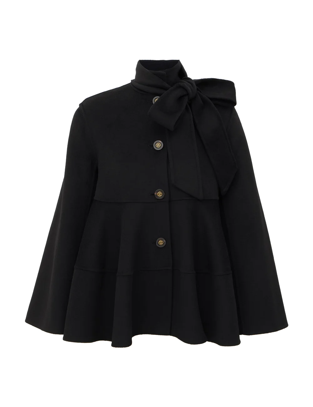 CLASH TIERED PUSSYBOW COAT - 1