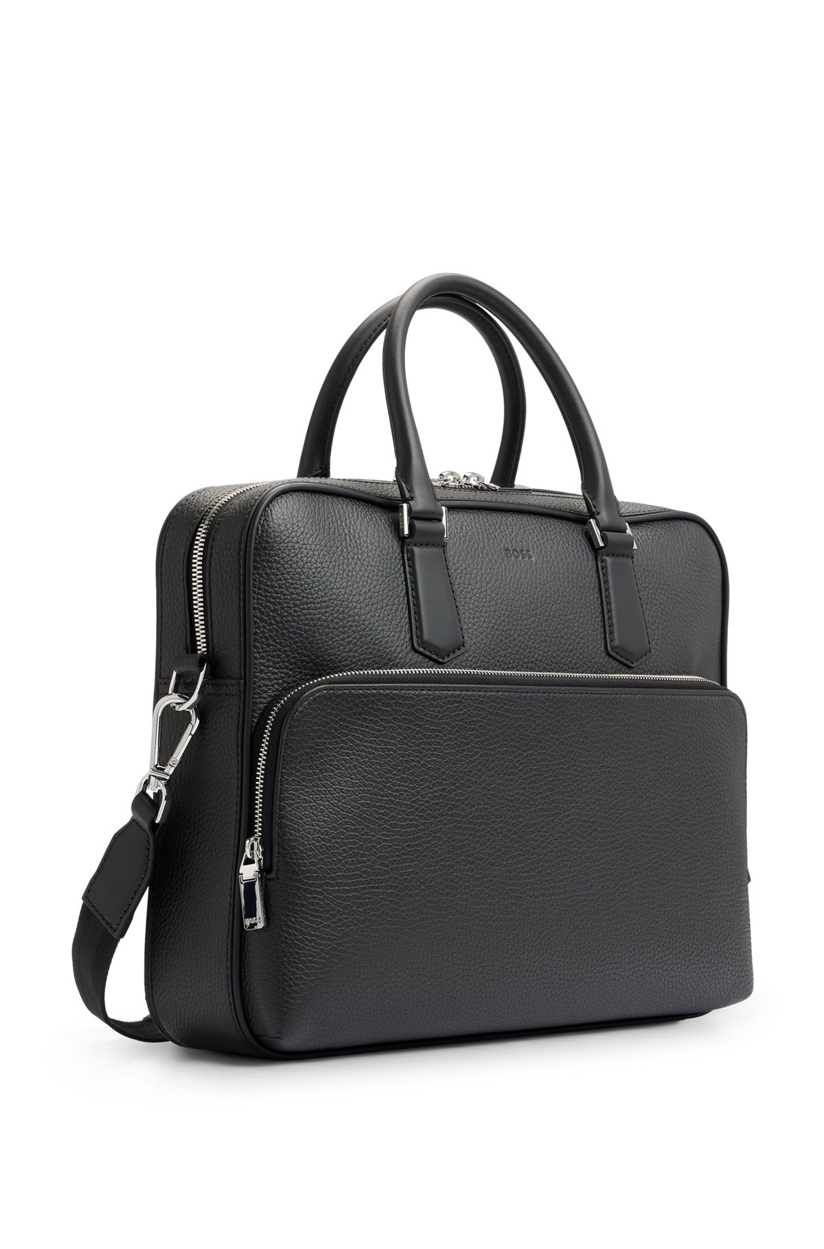 GRAINED ITALIAN-LEATHER DOCUMENT CASE WITH EMBOSSED LOGO - 5