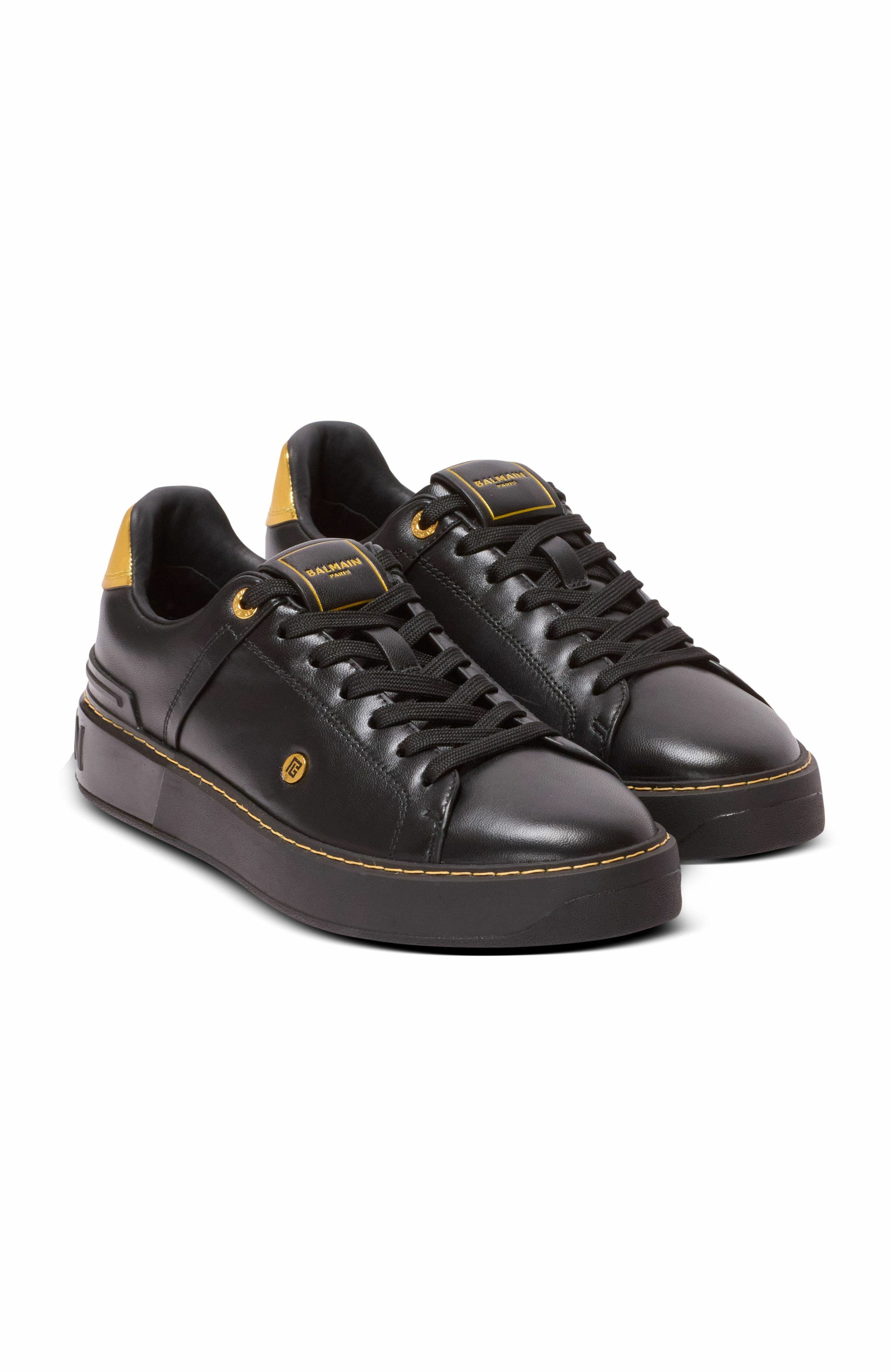 Balmain B-Court Trainers In Calfskin in Black at Nordstrom - 1