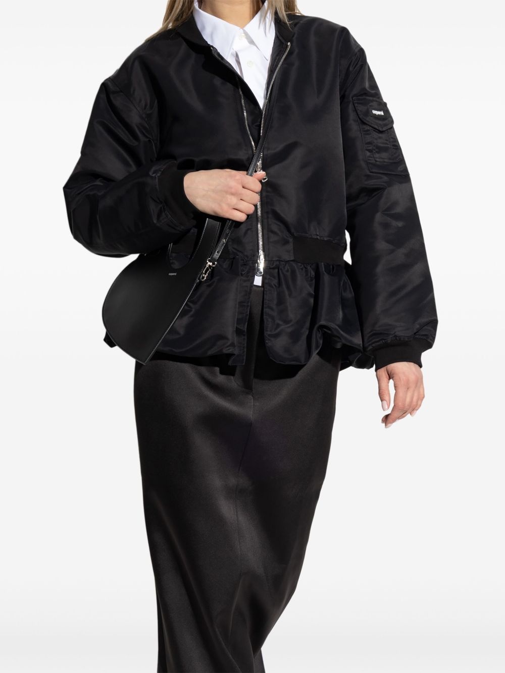 gathered-hem bomber jacket - 4