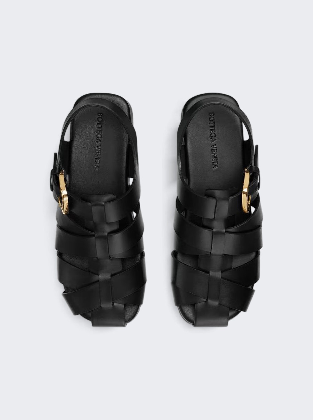 Bottega Veneta Alfie Flat Sandal Black | thewebster | REVERSIBLE