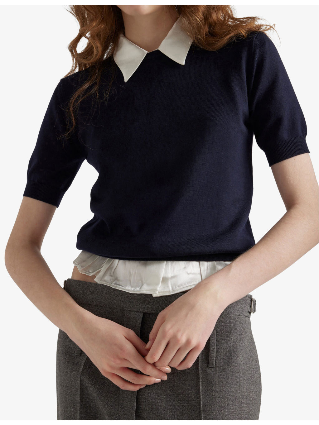 Oversized Short-Sleeve Wool Jumper - 3