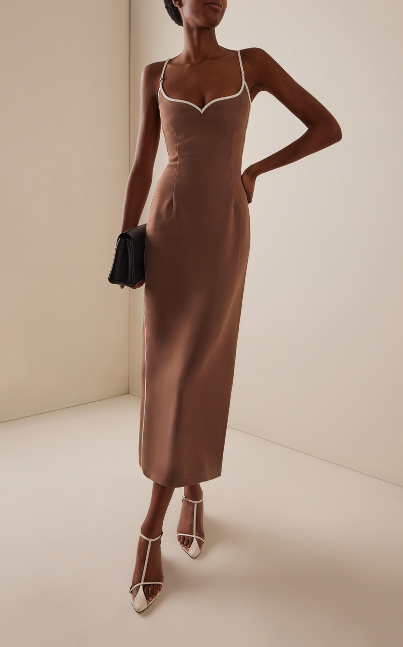 Sweetheart Neck Dress brown 3