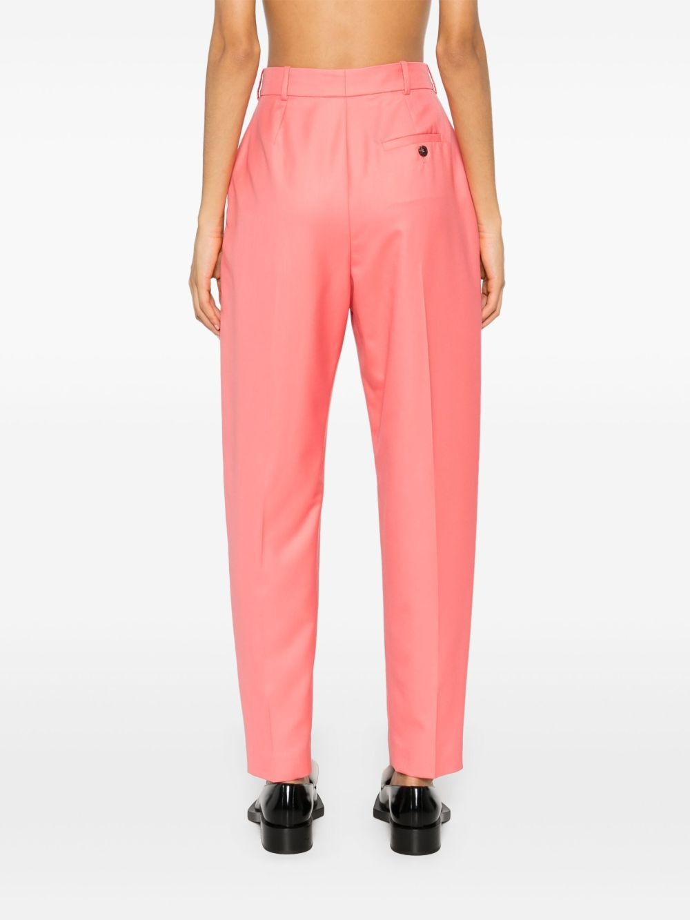 pleat detail tapered trousers - 4