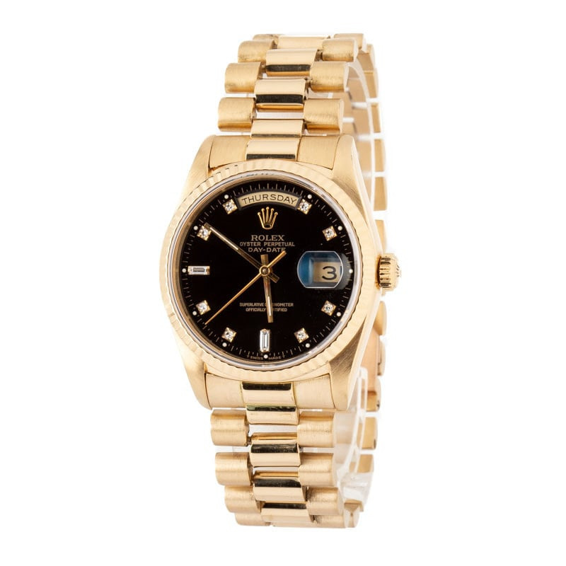 Rolex President 18238 Black Diamond Dial - 2