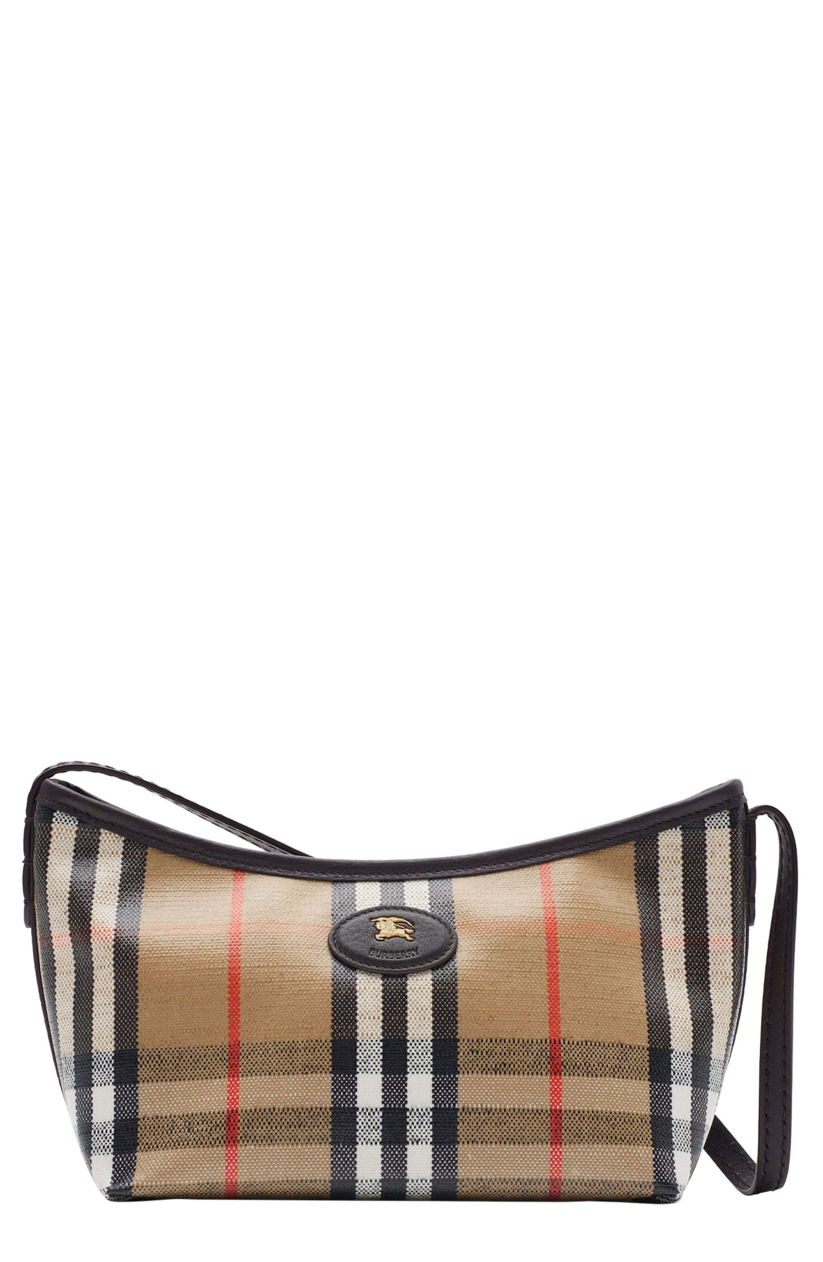 burberry Highlands Coated Canvas Baguette Shoulder Bag in Sand at Nordstrom - 1