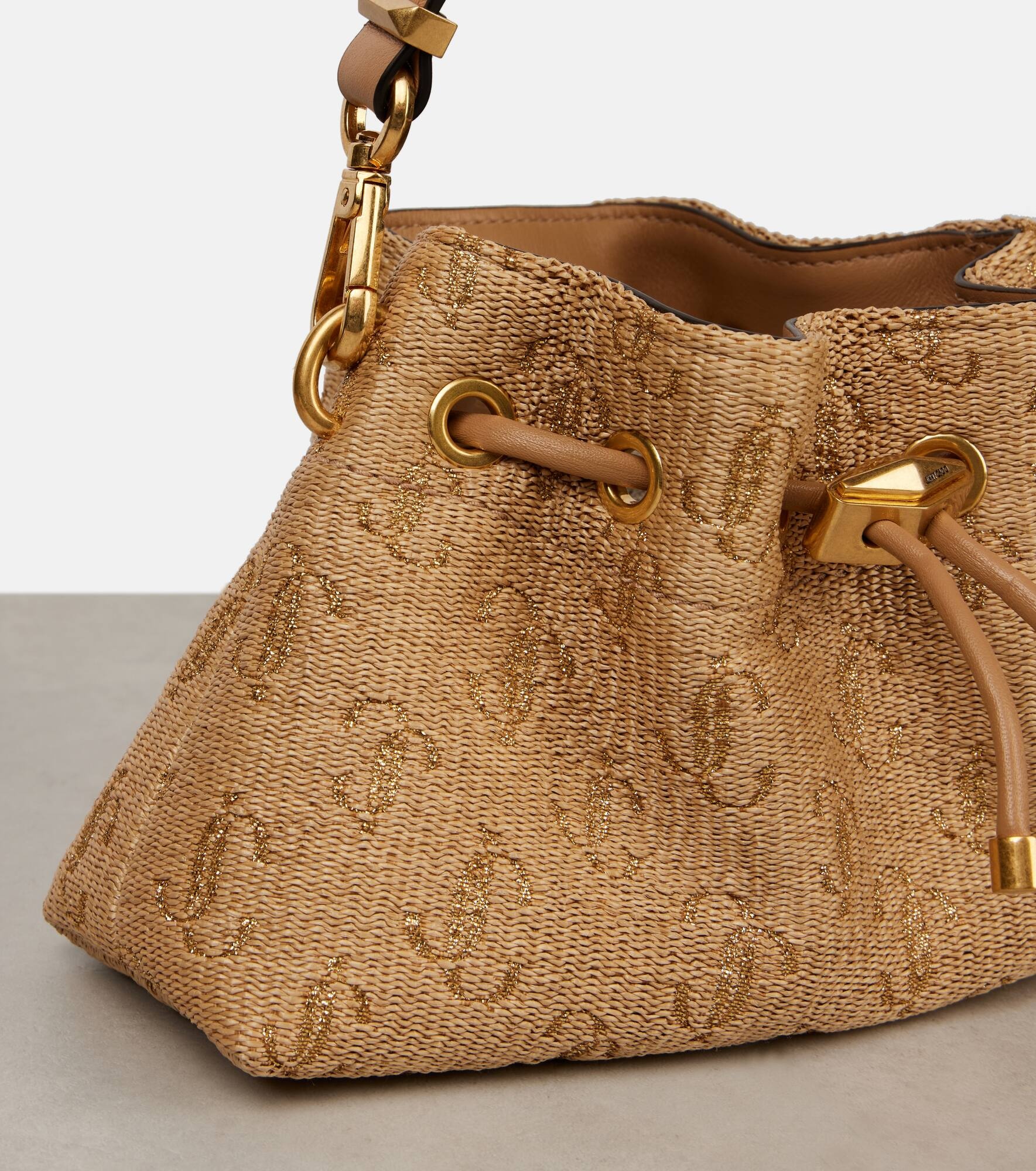 Bon Bon Small raffia bucket bag - 6