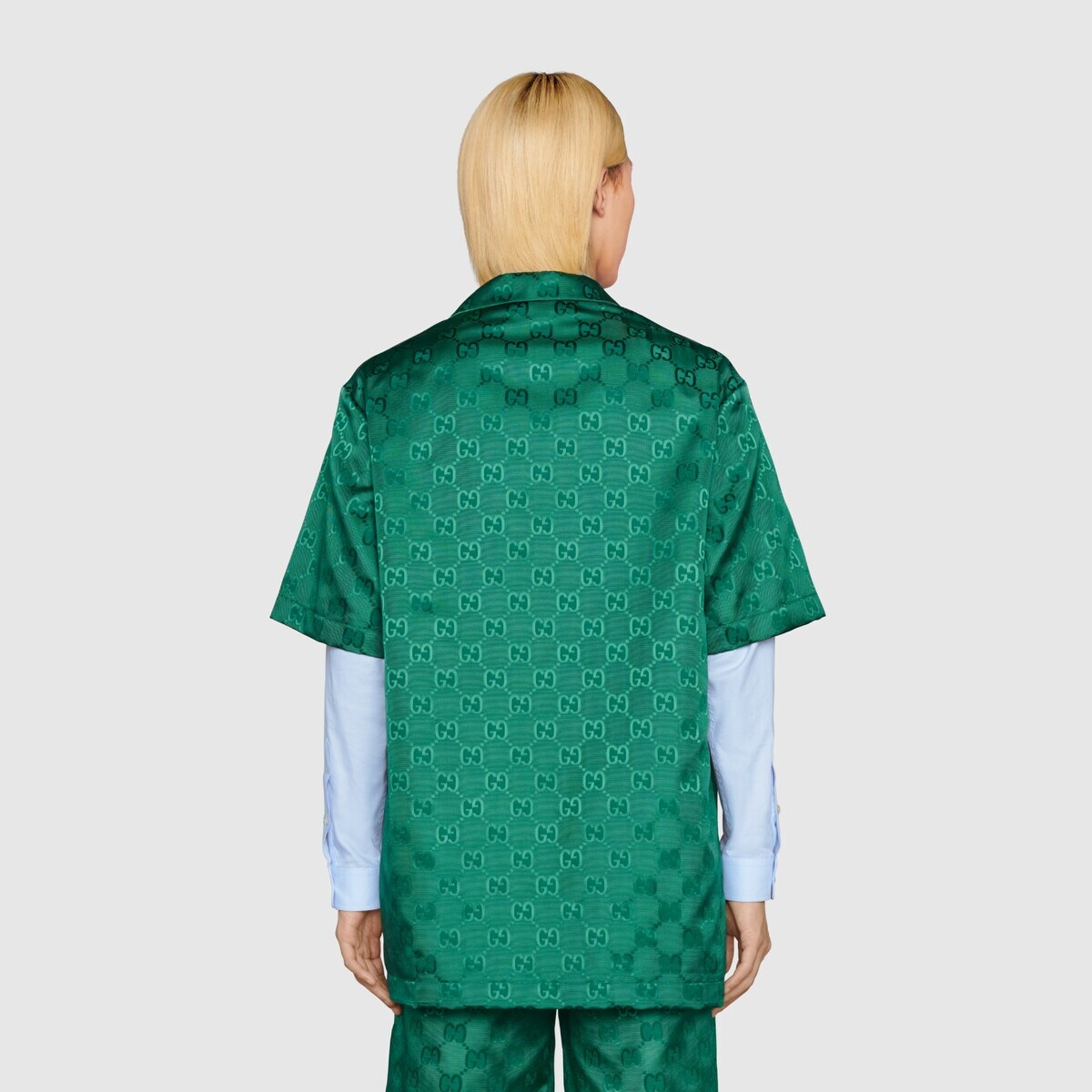 GG canvas nylon bowling shirt - 4