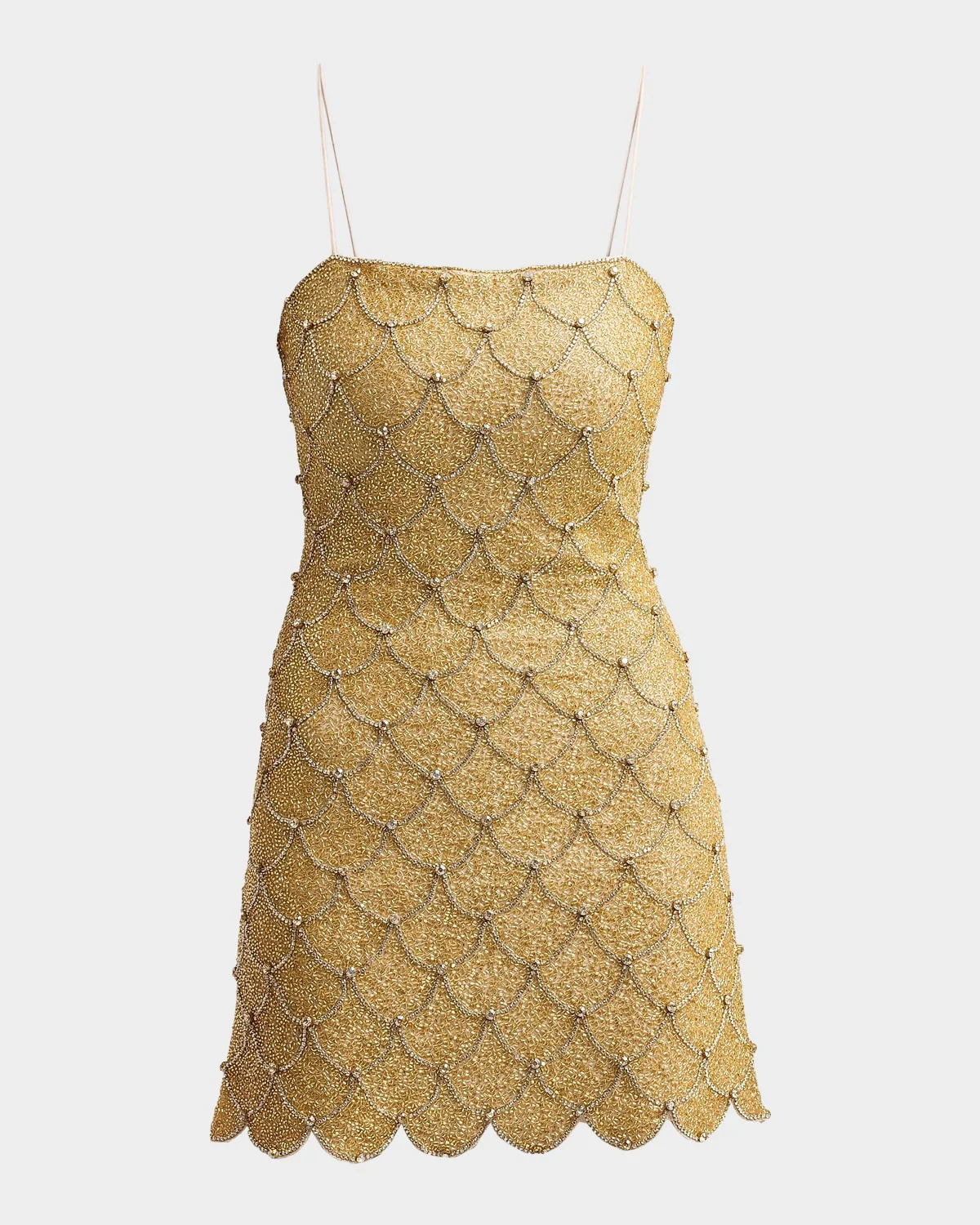Nina Embellished Scallop Mini Dress - 1