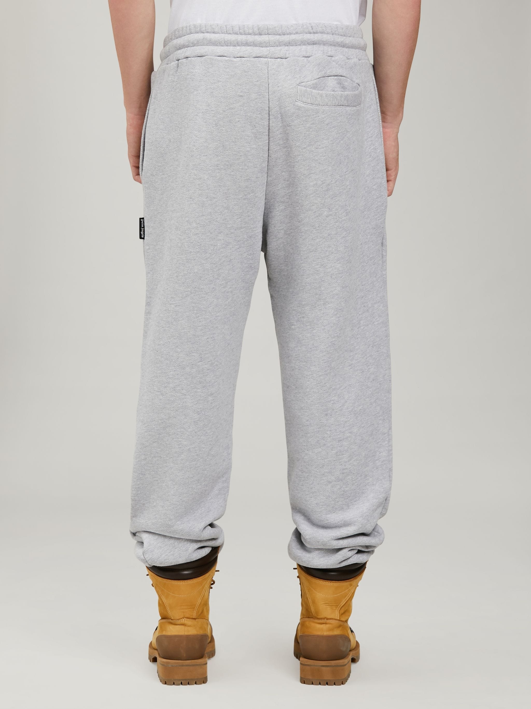 GREY CURVED LOGO SWEATPANTS - 5