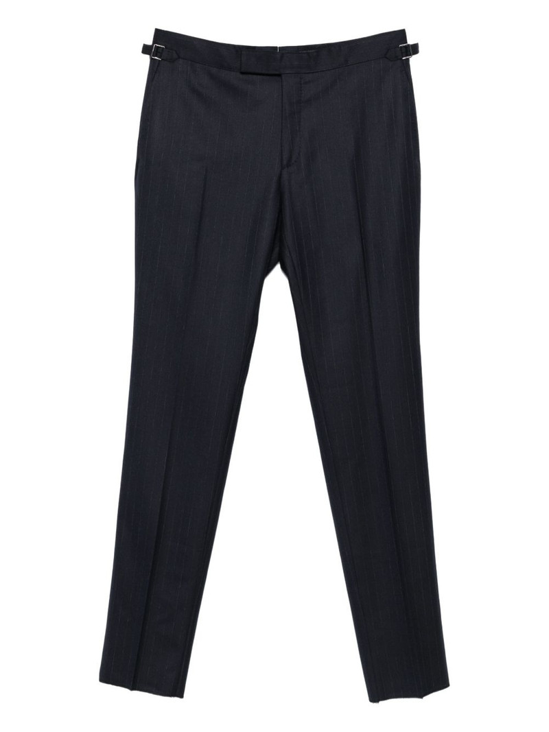 pinstripe buckle-fastening trousers 1