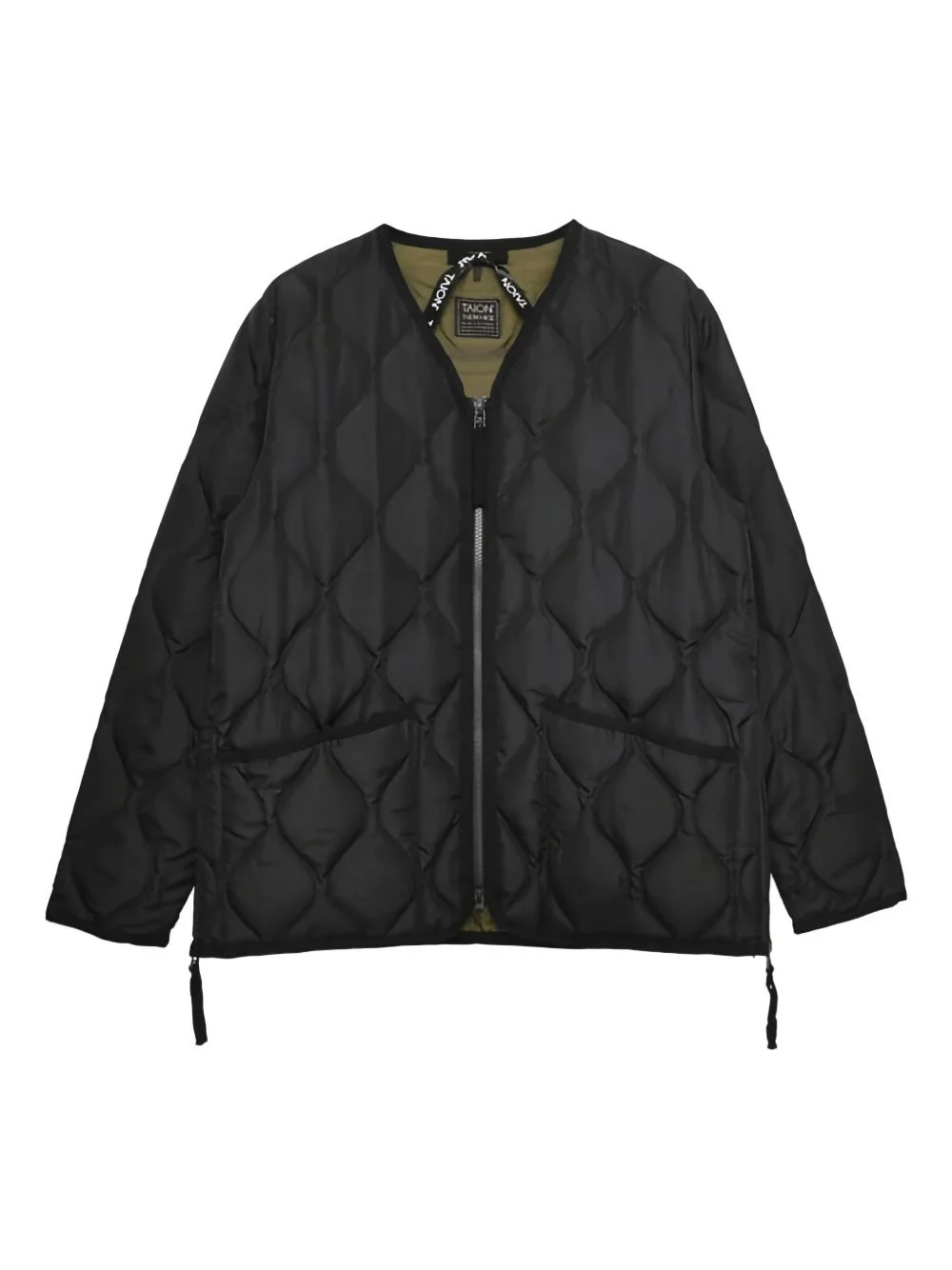 V-neck quilted jacket - 1