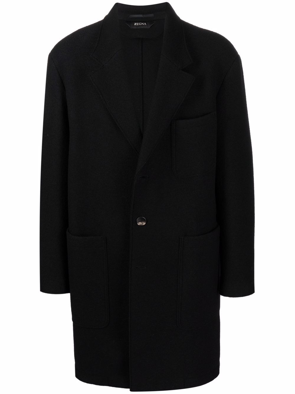 notched-lapel single-breasted coat - 1