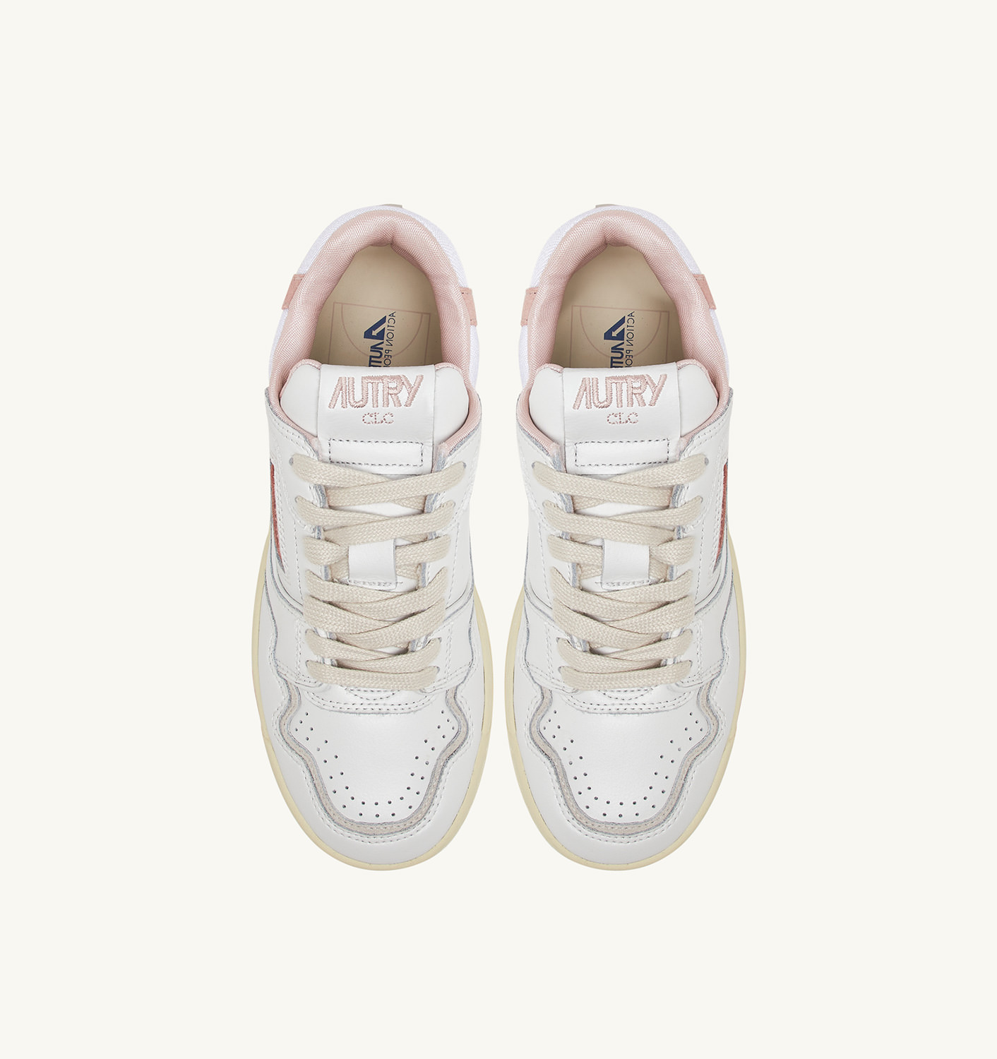 CLC LOW SNEAKERS IN WHITE LEATHER AND POWDER PINK SUEDE - 5