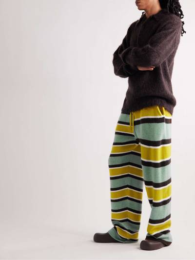 The Elder Statesman Straight-Leg Striped Cashmere Trousers outlook