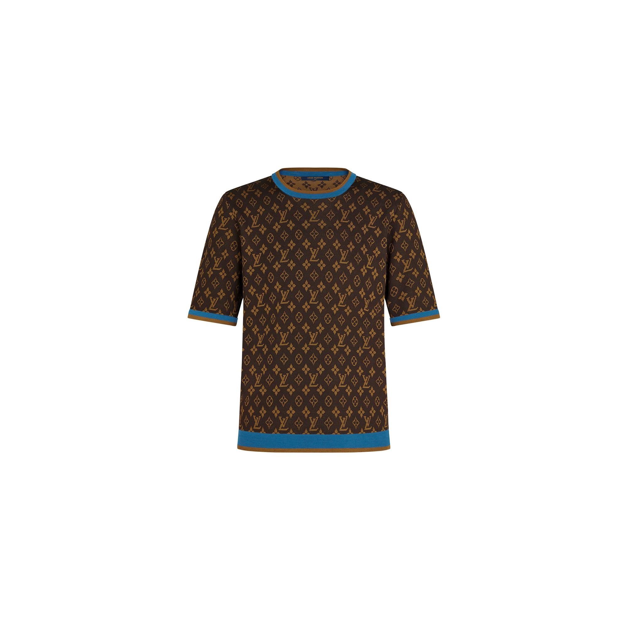 Retro Monogram Knitted Short-Sleeved Pullover - 1