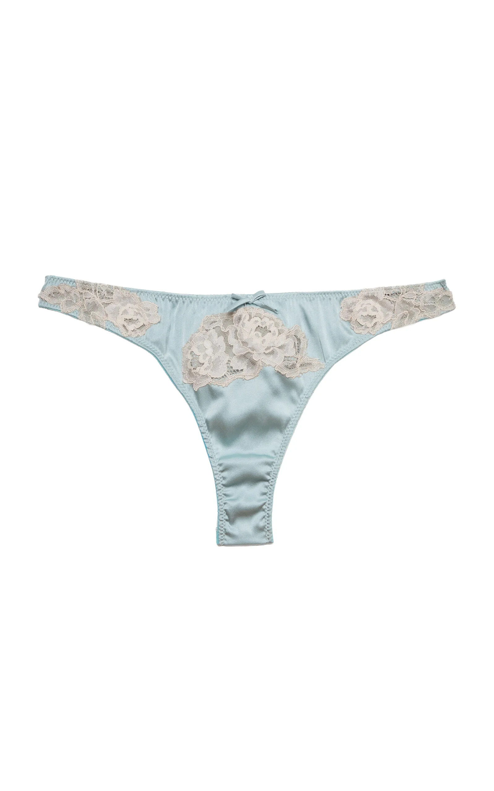 Juliet Stretch-Silk Lace Thong light blue - 1