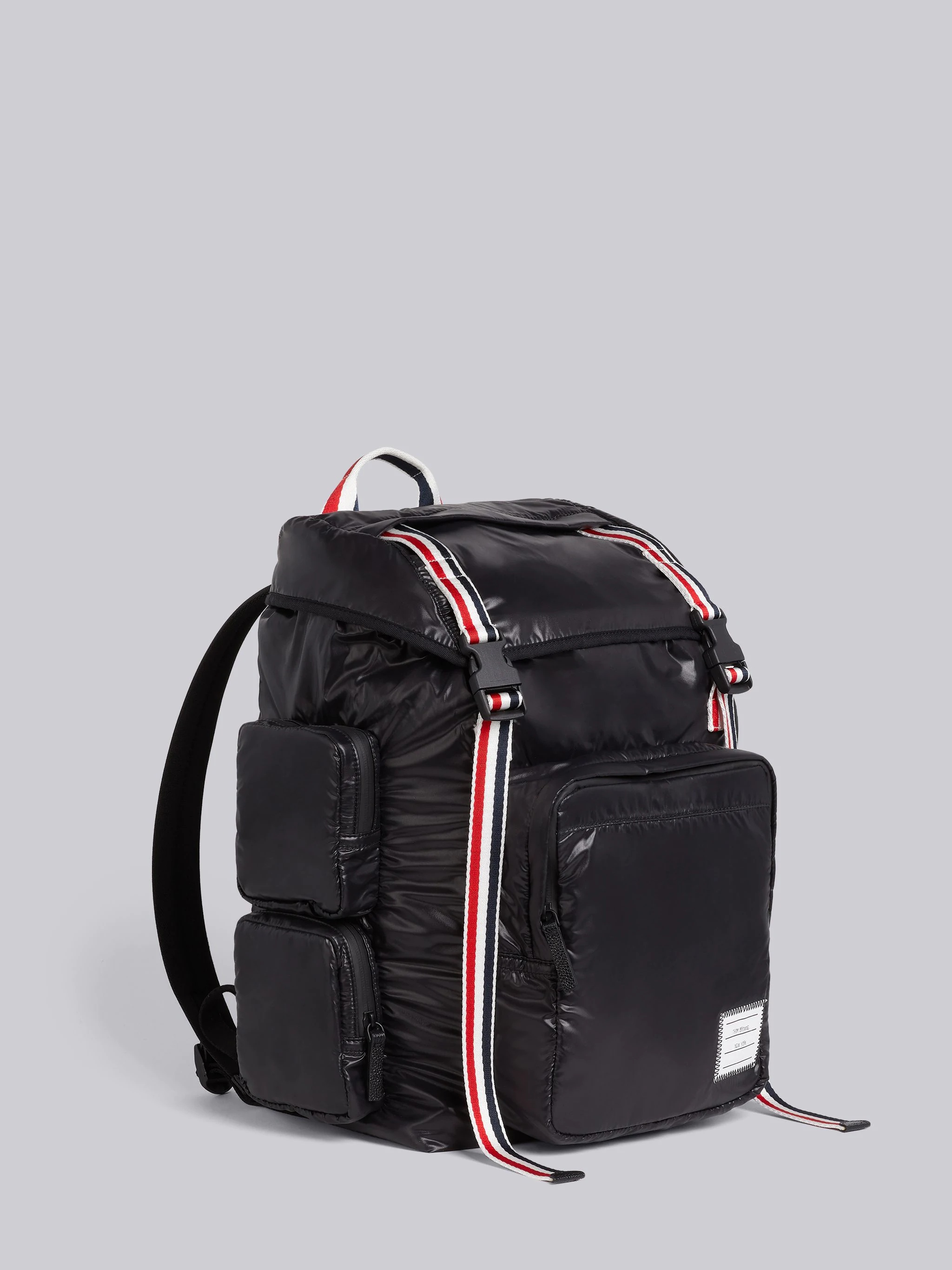 Black Ripstop Tricolor Webbing Backpack - 4