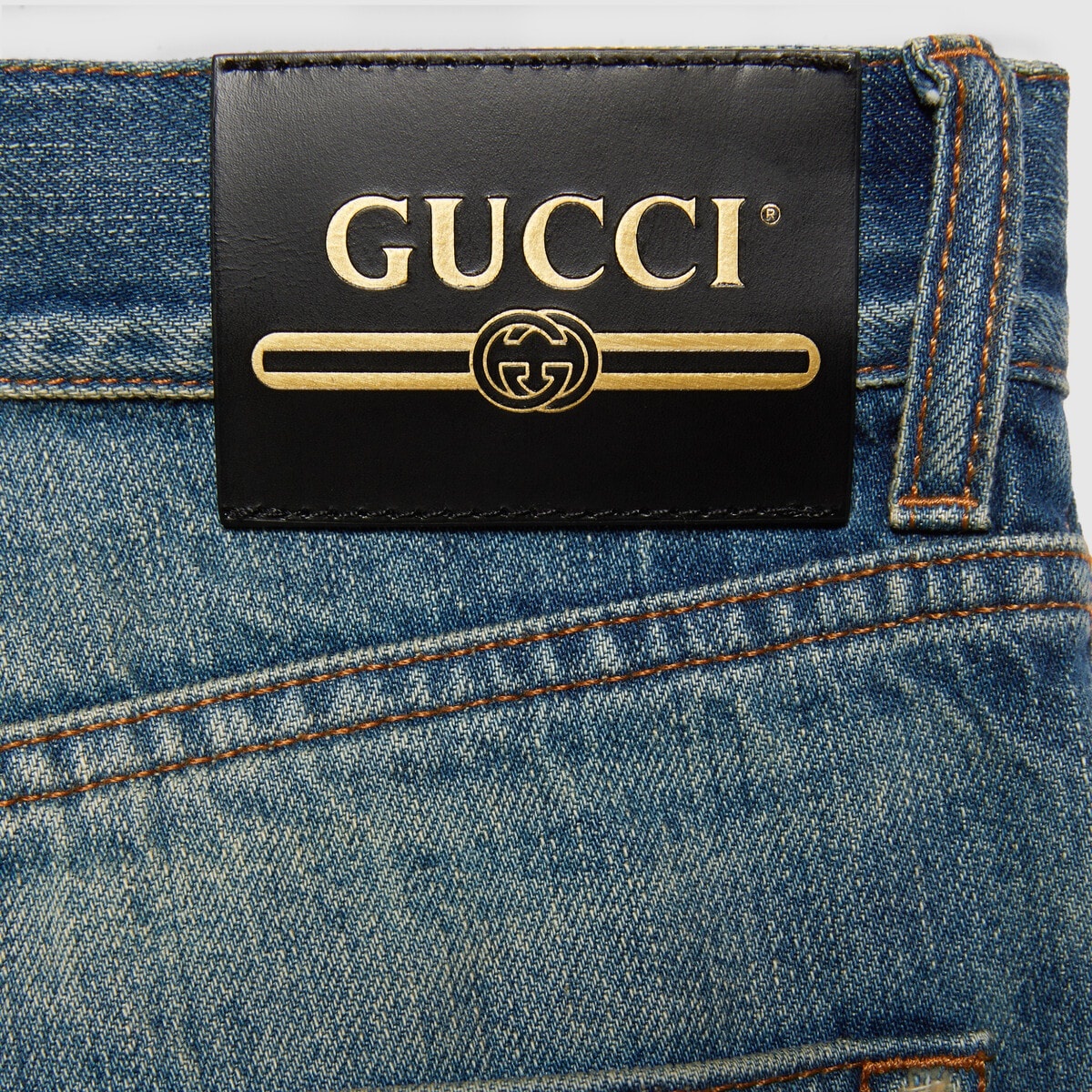 Gucci HA HA HA stone washed denim pant - 4