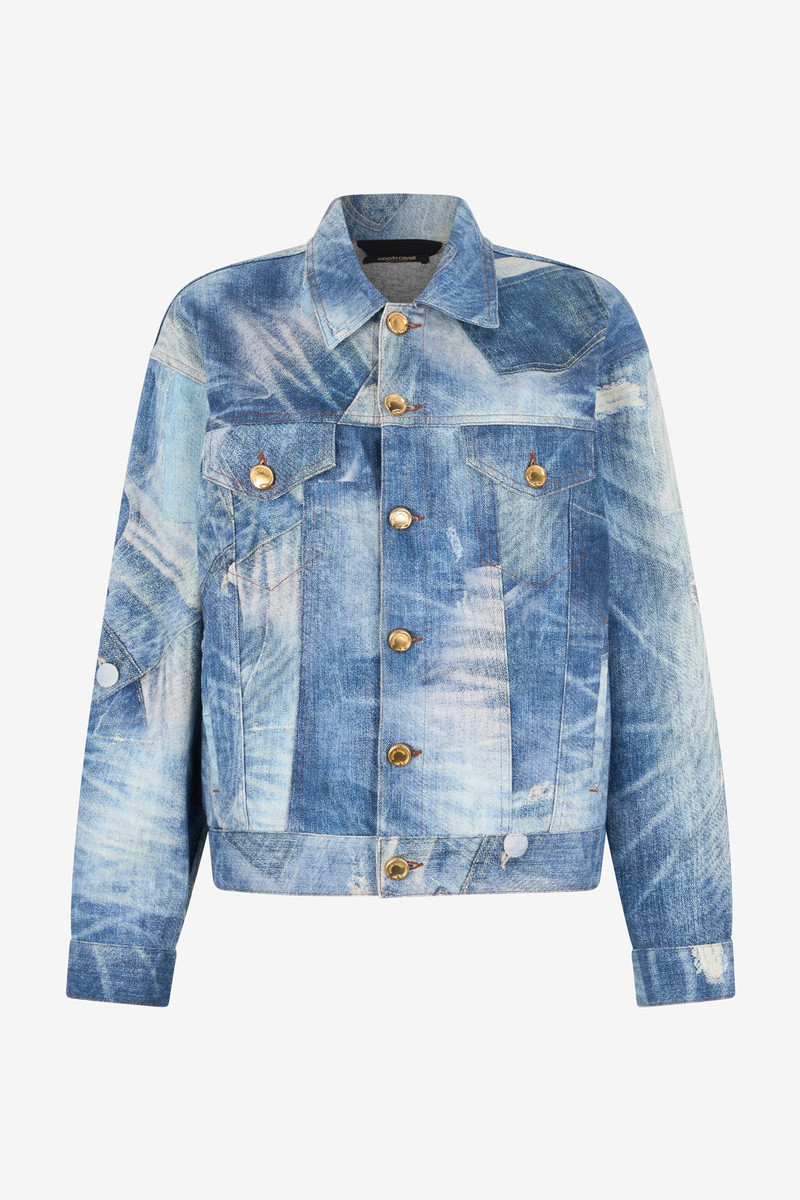 Denim Jacket with Patchwork Effect 1
