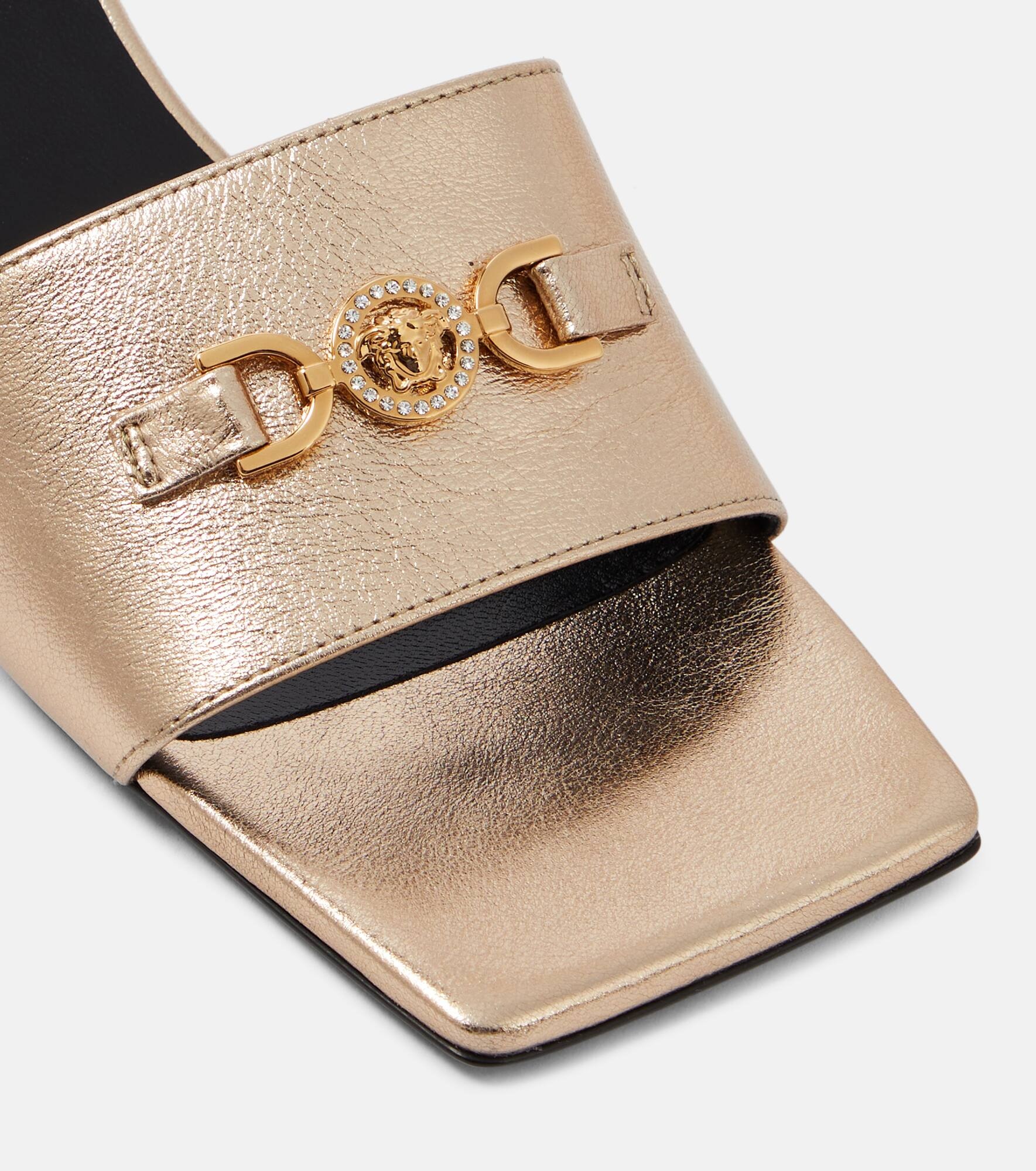 Medusa '95 metallic leather mules - 6