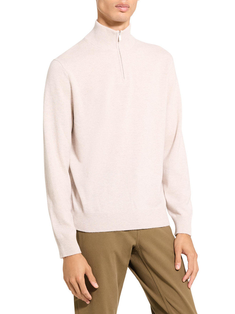 Men's Hilles Cashmere Quarter-Zip Sweater - Alabaster Melange 4
