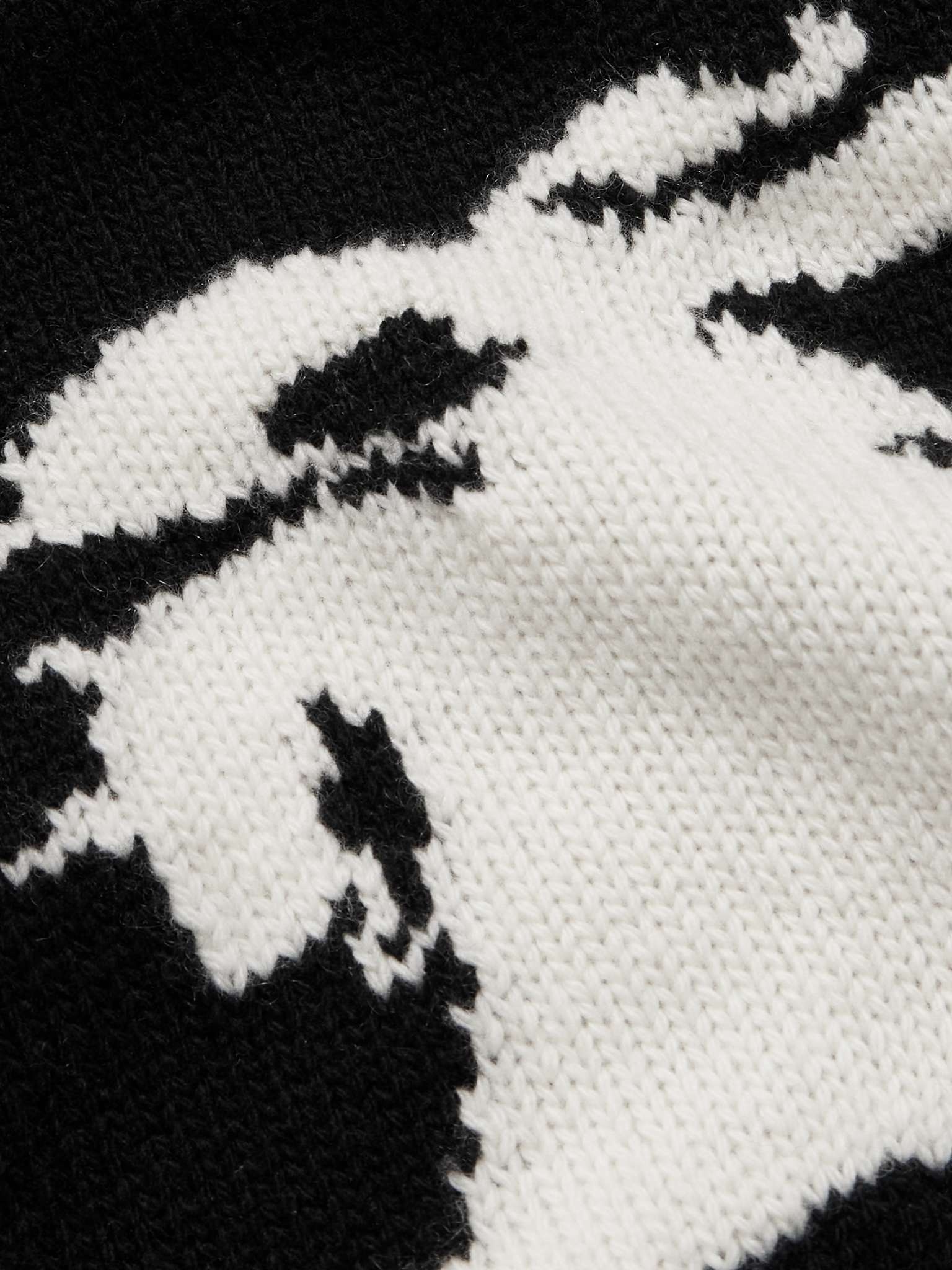 Logo-Jacquard Wool and Cashmere-Blend Sweater - 4