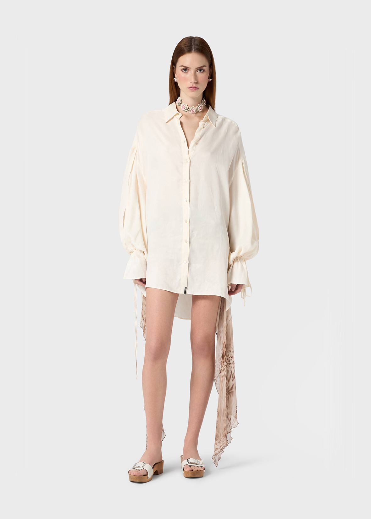 OVERSIZED SHIRT IN WASHED GABARDINE - 2