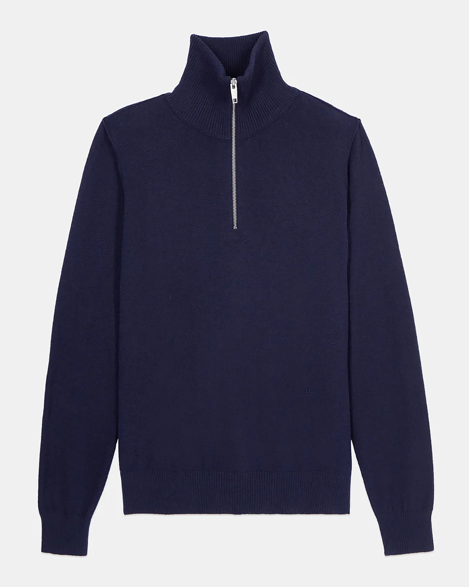 NAVY BLUE WOOL SWEATER - 1