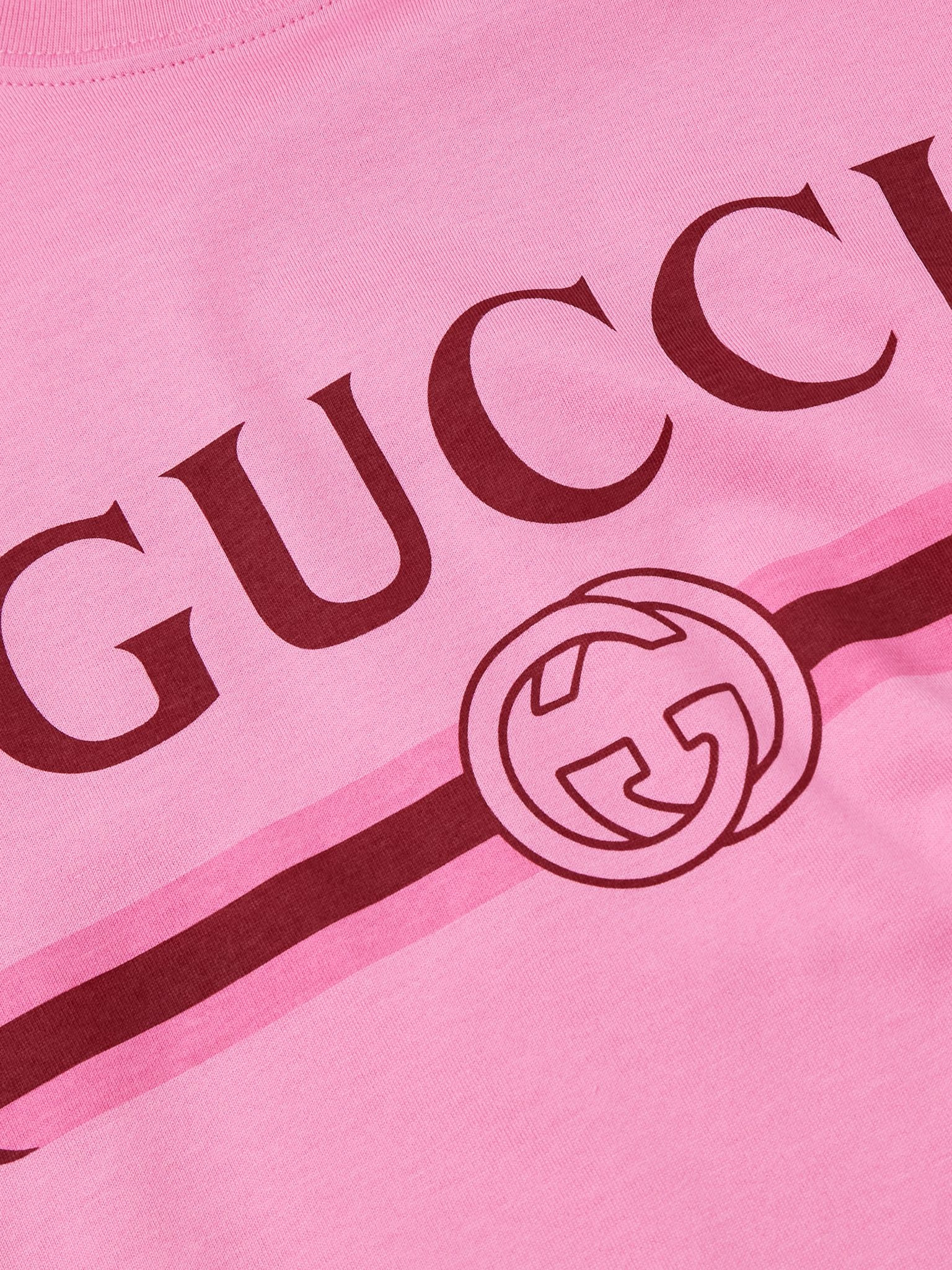 Logo-Print Cotton-Jersey T-Shirt Pink - 4