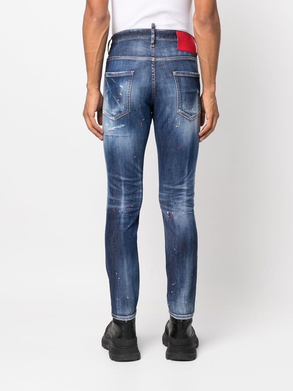 distressed slim-cut jeans - 4