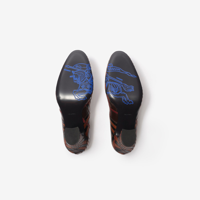 Check Leather Trinket Pumps 5