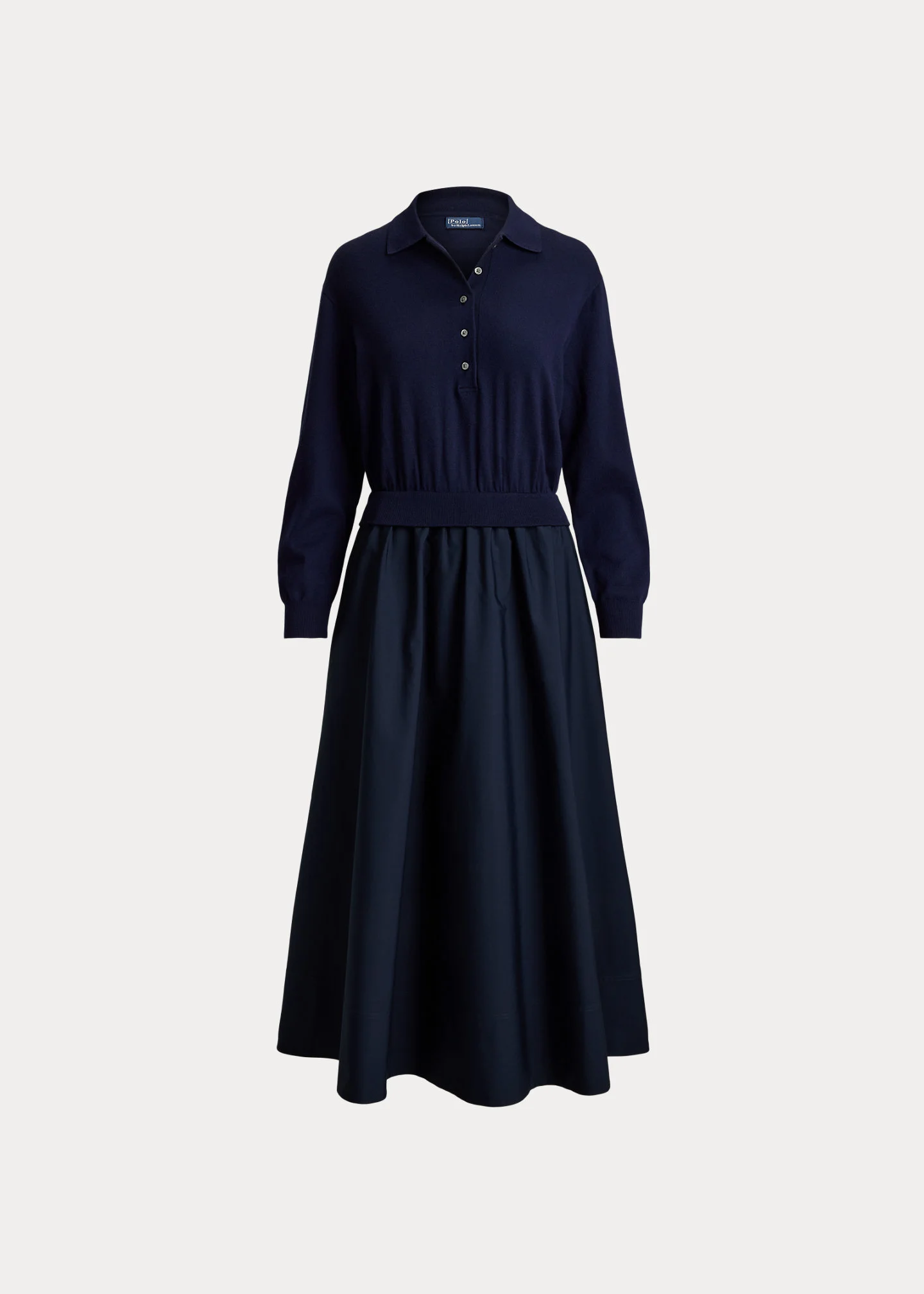 Hybrid Knit Polo-Bodice Dress - 1