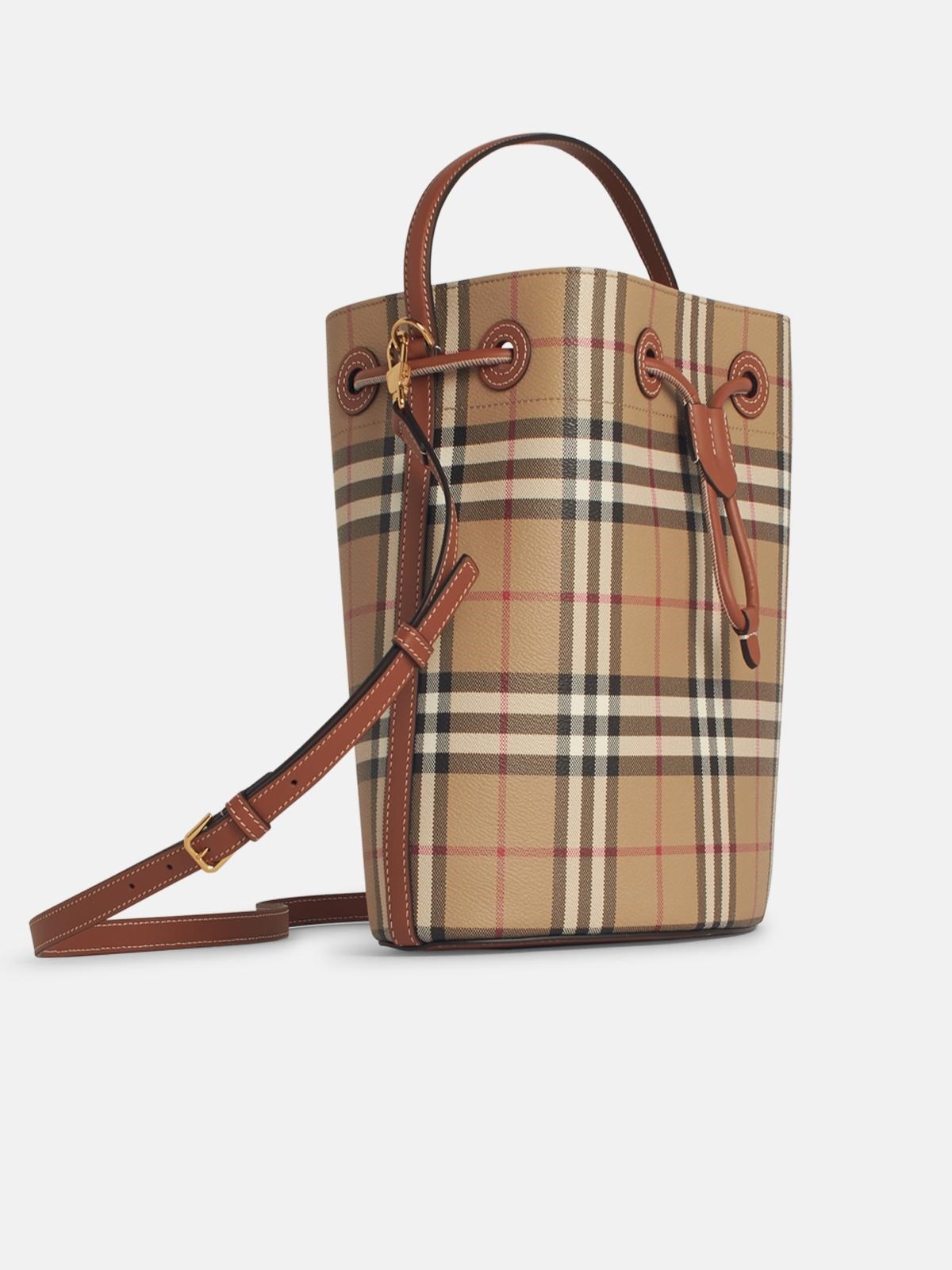 'CHECK' BUCKET BAG IN BEIGE POLYURETHANE BLEND - 2