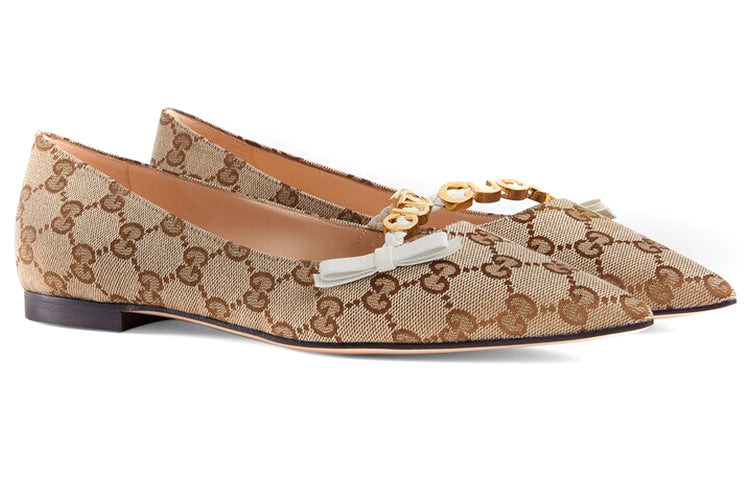 (WMNS) Gucci ballet flat 'Beige' 677405-KY980-9770 - 2