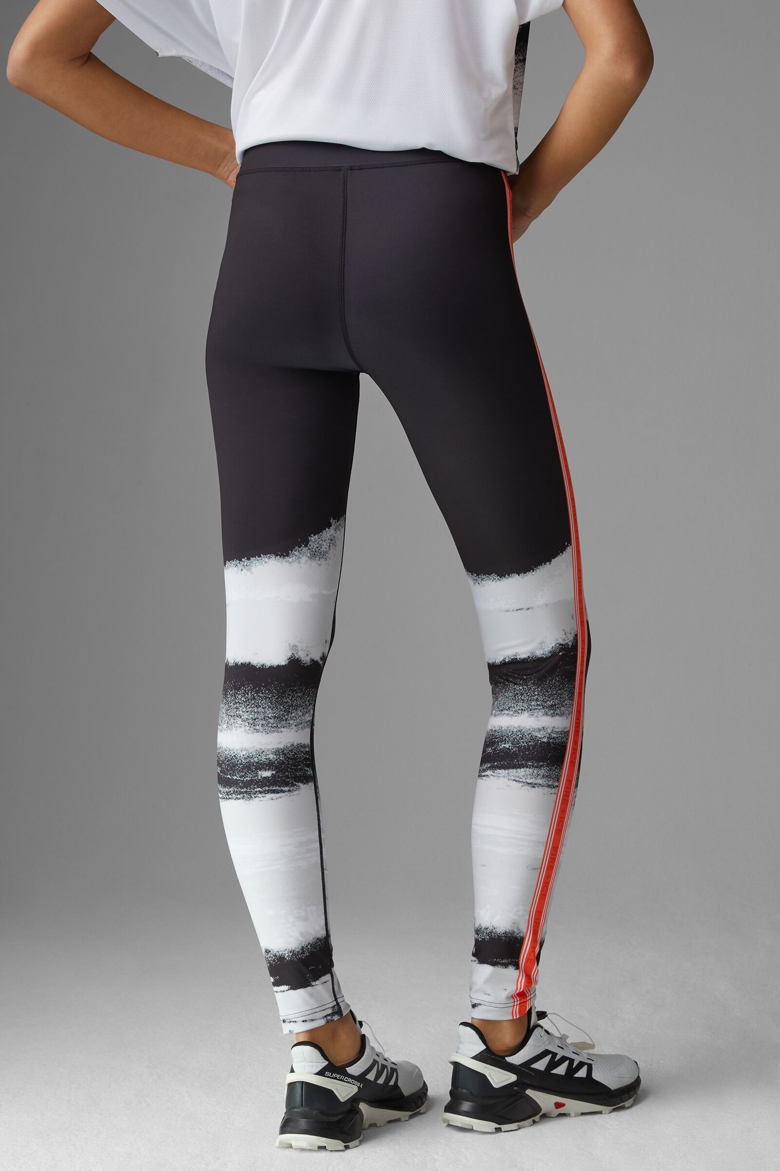 Christin Tights in Black/White/Orange - 3