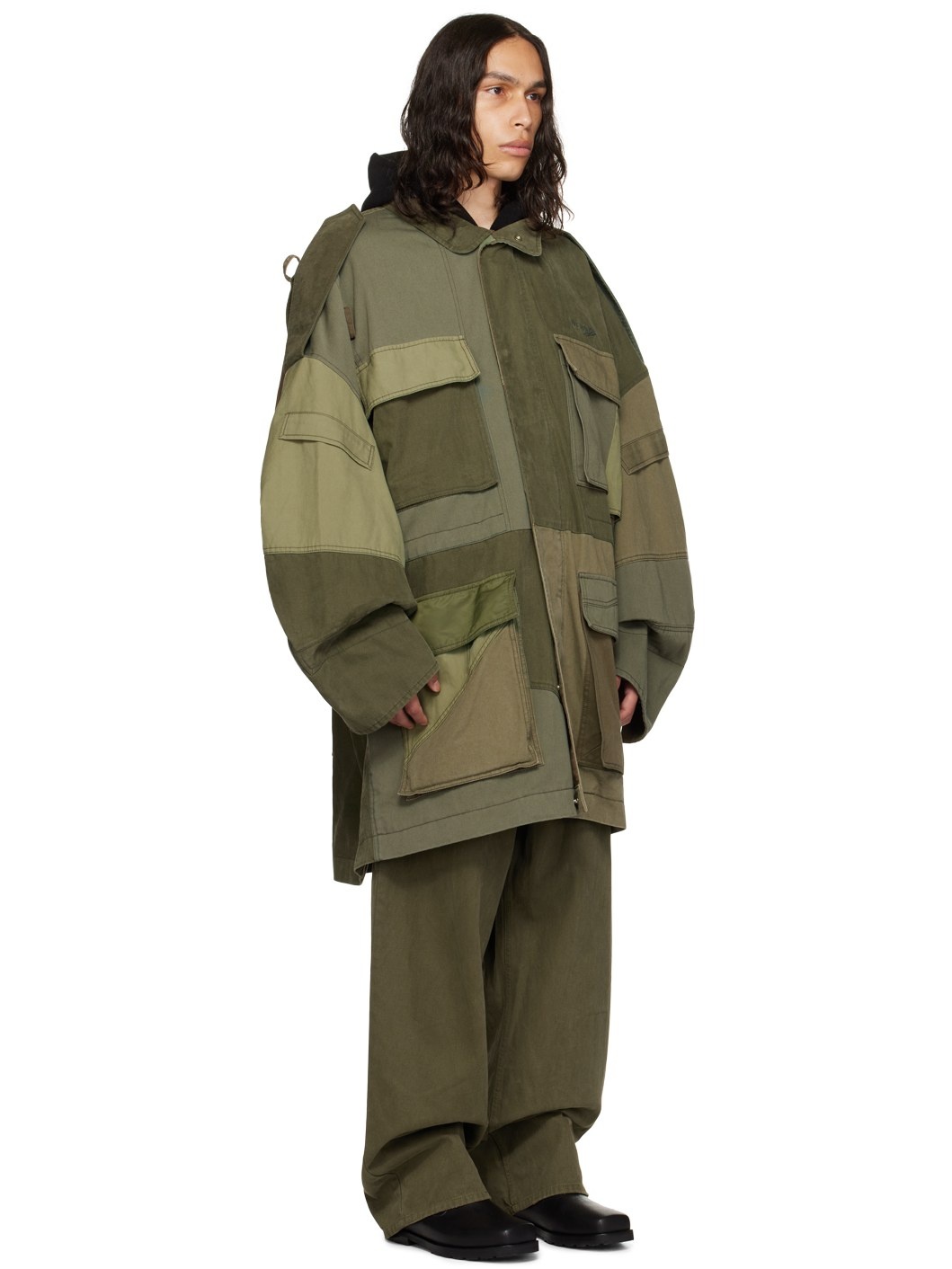 Green Paneled Jacket - 2