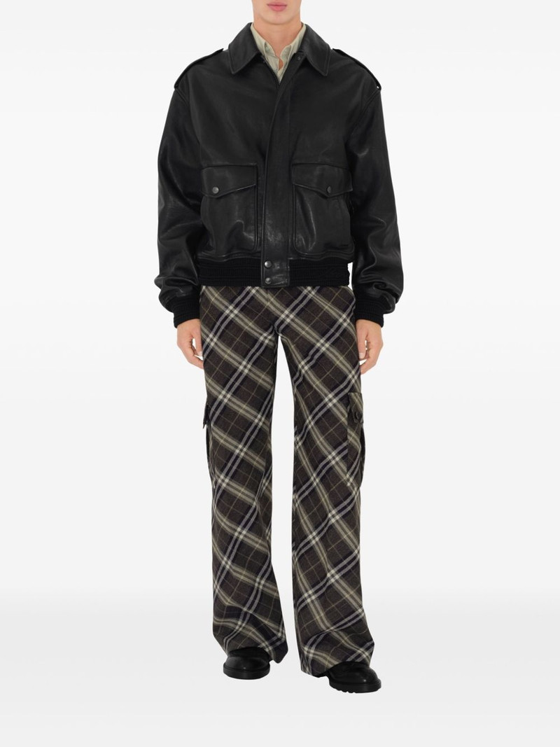 Burberry checked wool tailored trousers outlook