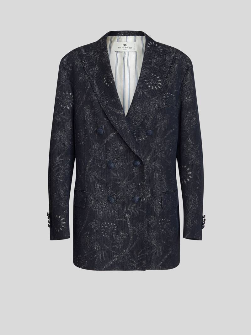 COTTON AND LINEN JACQUARD JACKET 1