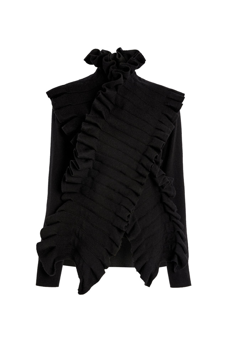 KNITTED JUMPER WITH FRONT PANELS BLACK 4