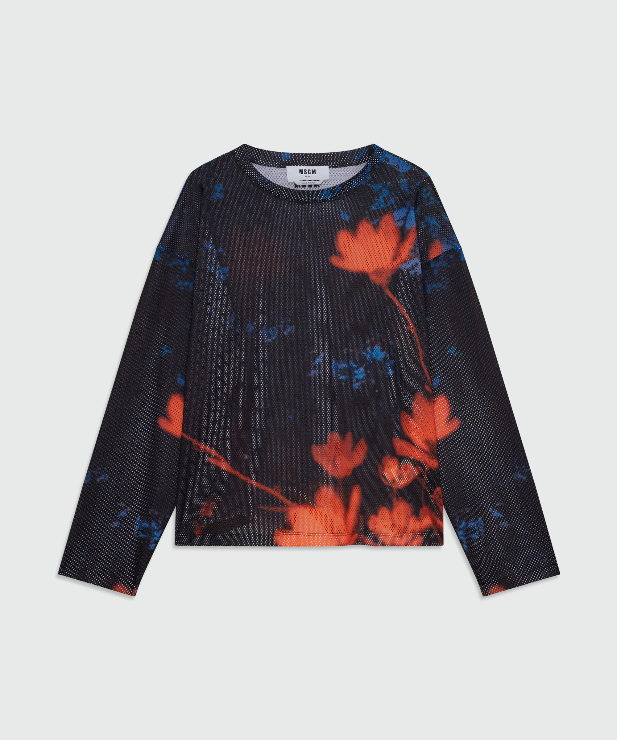 Long-sleeve printed mesh T-shirt - 1