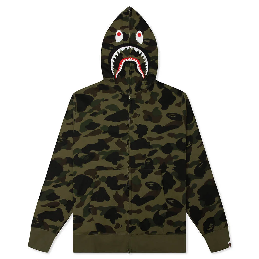 1ST CAMO SHARK FULL ZIP HOODIE - GREEN - 1