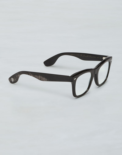 Brunello Cucinelli Mr. Brunello horn glasses with blue-light blocking lenses outlook