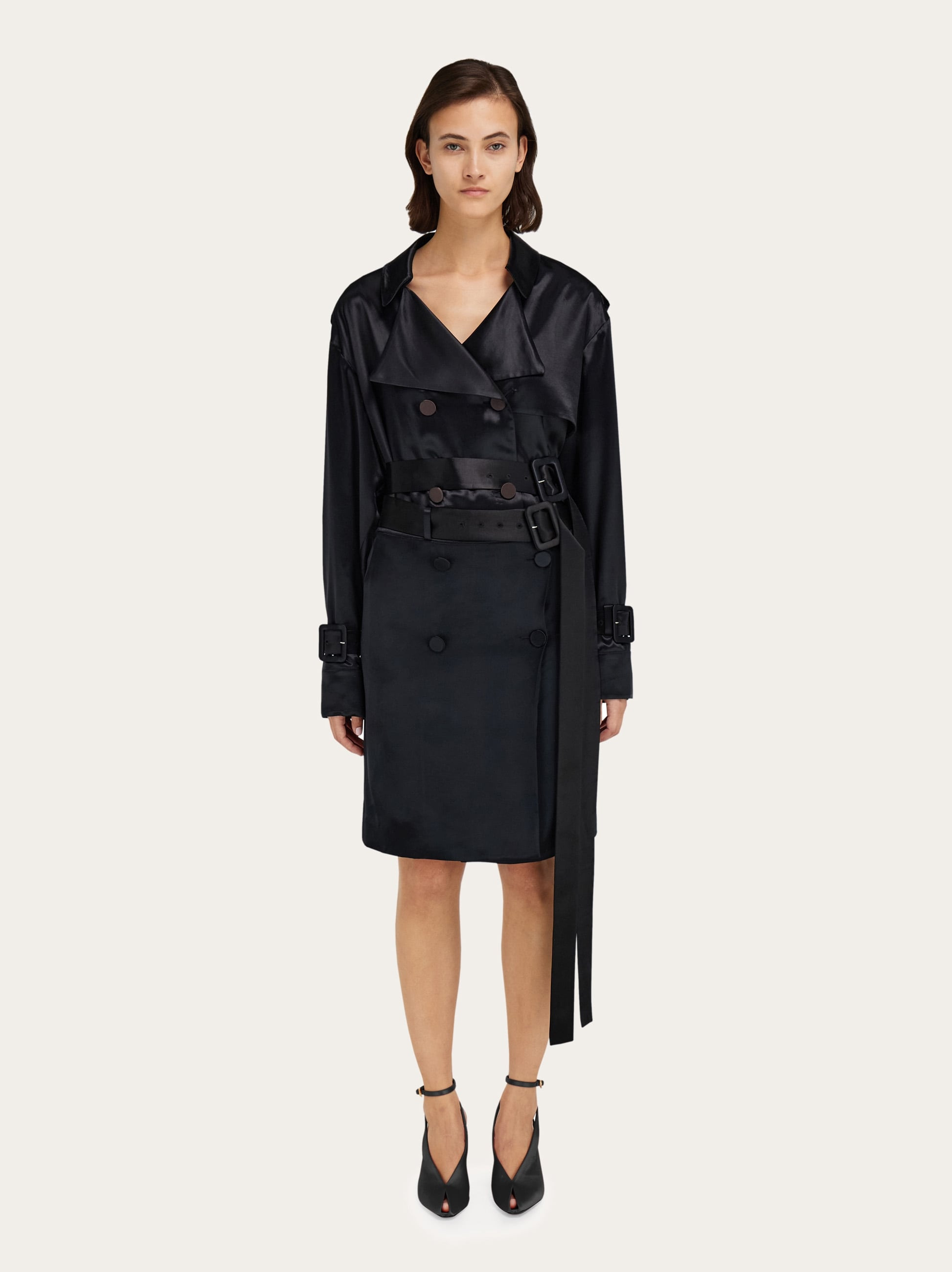 Short satin trench - 8